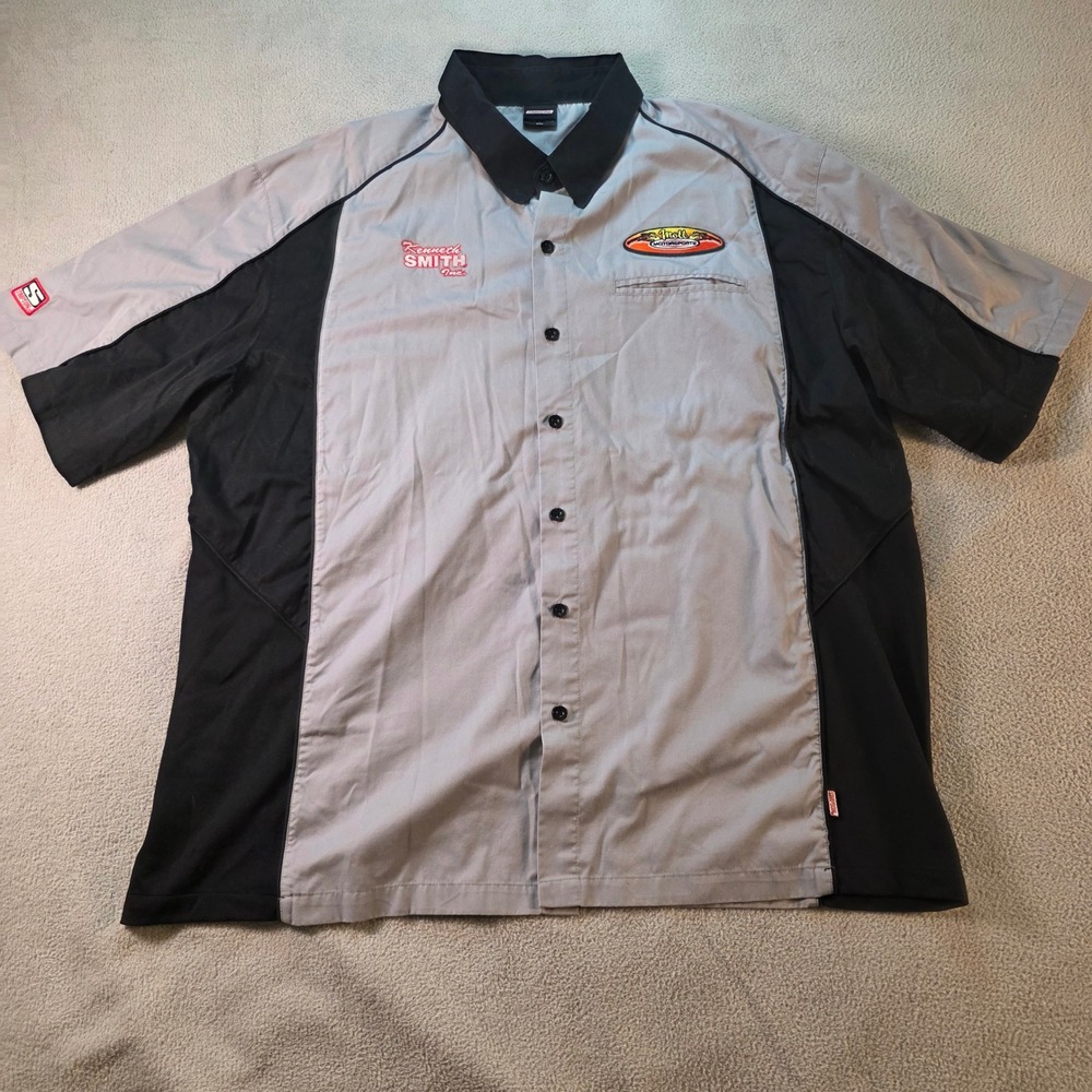Simpson Mott Motorsports patch embroidered Racing Pit Crew Shirt Grey Black XXL